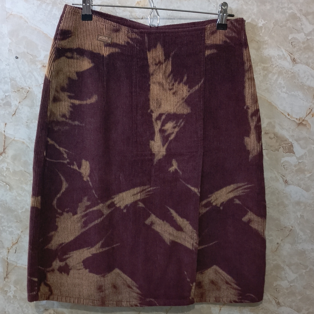 Fila Maroon and Gold Y2K Vintage A- Line Courdaroy Skirt Sz 5/6